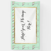 手塗りの水彩画のオリーブ色のマルティーニのカクテル 横断幕 (縦)