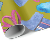 手塗りの水彩画のギフト用の箱の包装紙 ラッピングペーパー (ロールコーナー)