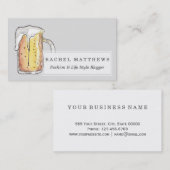 手塗りの水彩画のグルメの冷えたビールのマグ 名刺 (正面/裏面)