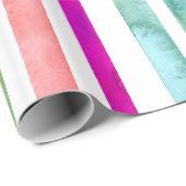 手塗りの水彩画のストライプなギフト用包装紙 ラッピングペーパー (ロールコーナー)