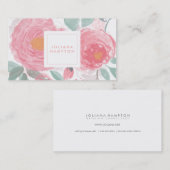 手塗りの水彩画の花の名刺 名刺 (正面/裏面)