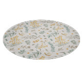 手塗りの水彩画の花の編み枝細工のユーカリ カッティングボード (角)