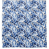 手塗りの水彩画インクパターン シャワーカーテン (正面)