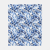 手塗りの水彩画インクパターン フリースブランケット (正面)
