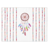 手塗りの水彩画Dreamcatcherは羽に玉を付けます テーブルクロス (正面(横))