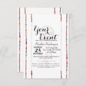 手塗りの水彩画Dreamcatcherは羽に玉を付けます 招待状 (正面/裏面)