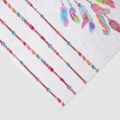 手塗りの水彩画Dreamcatcherは羽に玉を付けます 薄葉紙 (詳細)