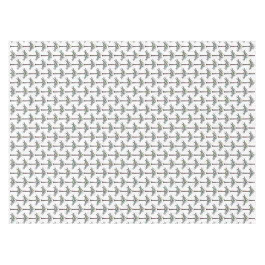 手塗りの熱帯ヤシの木のカスタム テーブルクロス (正面(横))