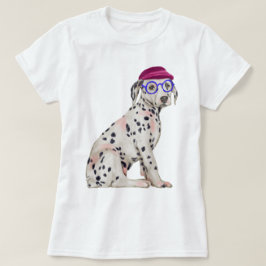 手塗りの熱血なダルマチア人によって斑点を付けられる犬 Tシャツ