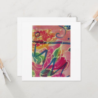 手塗りの絹のブランクの挨拶 カード