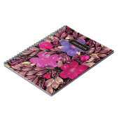 手塗りの花のノート ノートブック (左側)