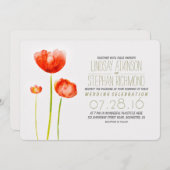 手塗りの花のモダンの結婚式招待状 招待状 (正面/裏面)