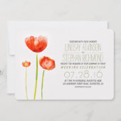 手塗りの花のモダンの結婚式招待状 招待状 (正面)