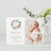 手塗りの花の水彩画|の写真の洗礼 サンキューカード (スタンド正面)