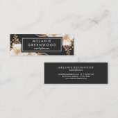 手塗りの金ゴールドの色彩の鮮やかな花の名刺 スキニー名刺 (正面/裏面)