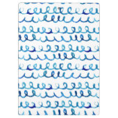 手塗りの青い水彩画の波状パターン クリップボード (裏面)