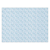 手塗りの青い水彩画の波状パターン テーブルクロス (正面(横))