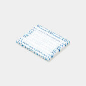 手塗りの青い水彩画の波状パターン ポストイット (アングル)