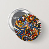 手塗り3リングのサーカスモダンの芸術のカラフル 缶バッジ (正面&裏面)