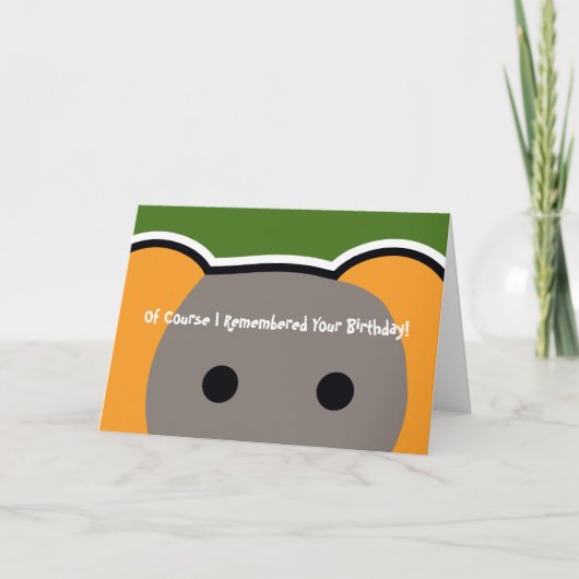 手定形象の誕生日 カード (正面)