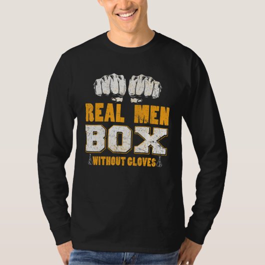 手実在袋無しメンズボックス素手ボクシング Tシャツ (正面)