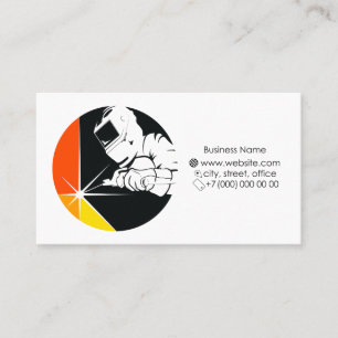 手差し名刺に溶接機付き溶接機 名刺