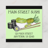 手巻き寿司転が手日本の食レストラン スクエア名刺 (正面)
