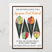 手巻き手転がすし日本のフェスティバル 招待状 (正面/裏面)