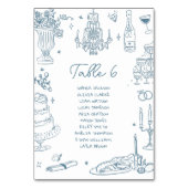 手引きお洒落の結婚座席表 テーブルナンバー (正面)