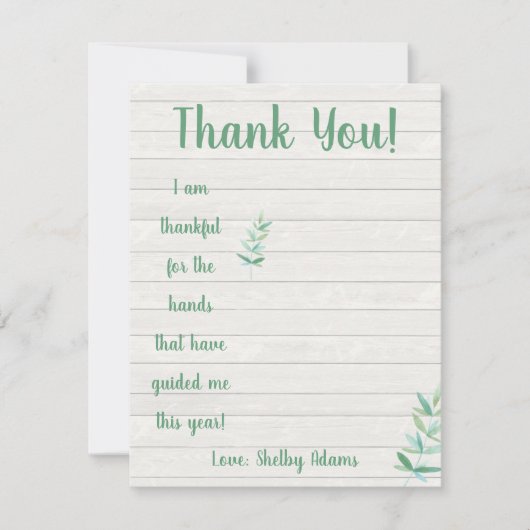 手引きを受けた手に感謝する 招待状 (正面)