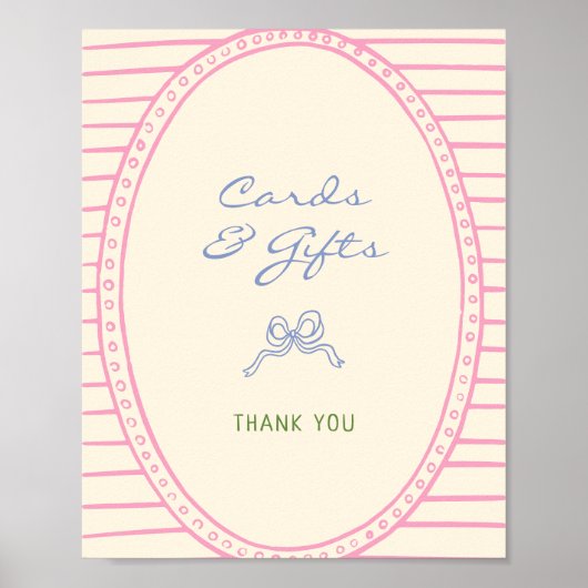 手引きカラフルカードとギフトのサイン ポスター (正面)