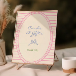 手引きカラフルカードとギフトのサイン ポスター