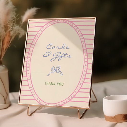 手引きカラフルカードとギフトのサイン ポスター