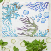 手引きサンゴ：水中の海のパターン。 キッチンタオル (折り畳み)