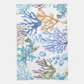 手引きサンゴ：水中の海のパターン。 キッチンタオル (縦)