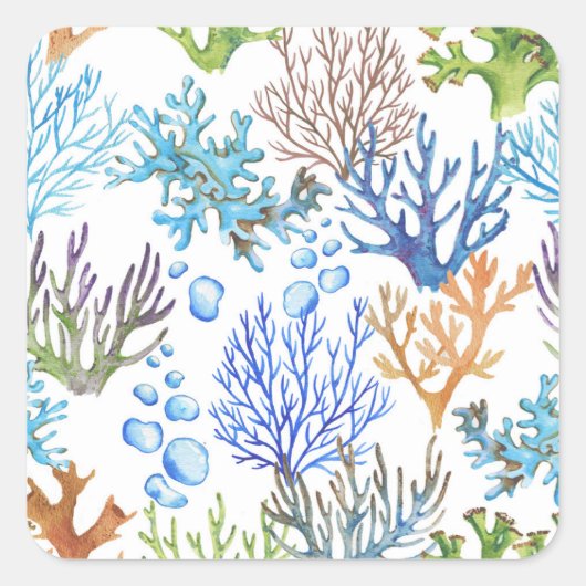 手引きサンゴ：水中の海のパターン。 スクエアシール (正面)