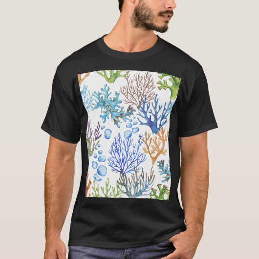 手引きサンゴ:水中の海のパターン。 Tシャツ (正面)