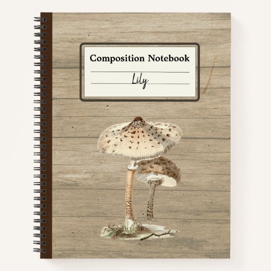 手引きパラソルマッシュルームパーソナライズされた部品 ノートブック (正面)