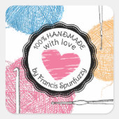 手引きファジー糸クロシェ針ギフトラベルラベル スクエアシール (正面)