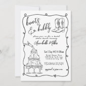 手引きブーツ及び泡立ちブライダルシャワー 招待状 (正面)