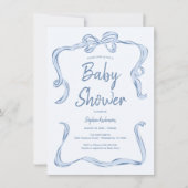 手引きボーイベビーシャワー招待状カード 招待状 (正面)