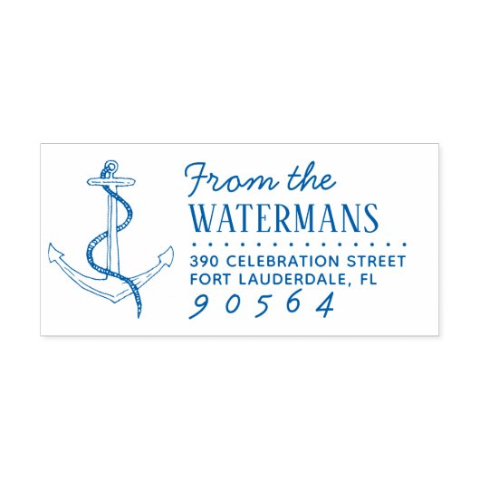 手引きボートいかり&ロープ名差出人住所 セルフインキングスタンプ (デザイン)