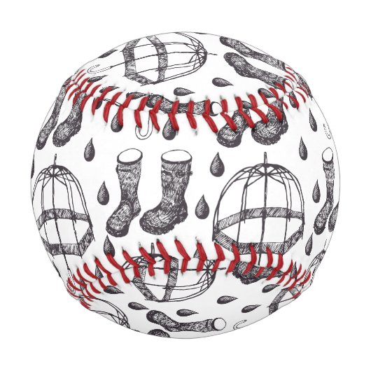 手引き傘と雨靴の柄 野球ボール (裏面)