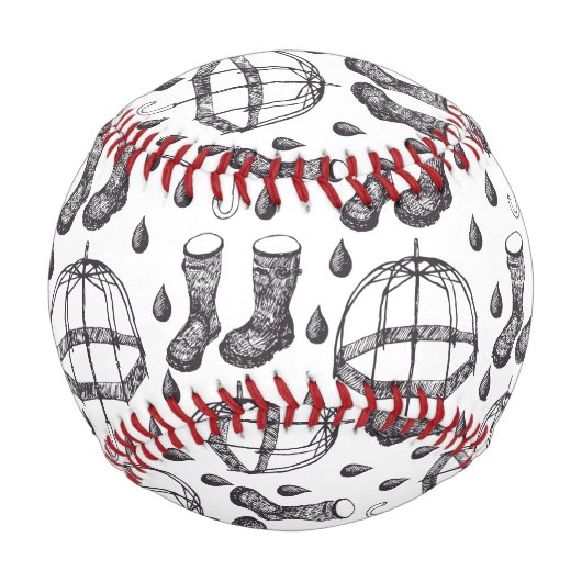 手引き傘と雨靴の柄 野球ボール (正面)