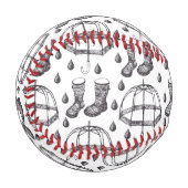 手引き傘と雨靴の柄 野球ボール (正面左)