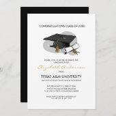 手引き卒業キャップ招待状カード 招待状 (正面/裏面)