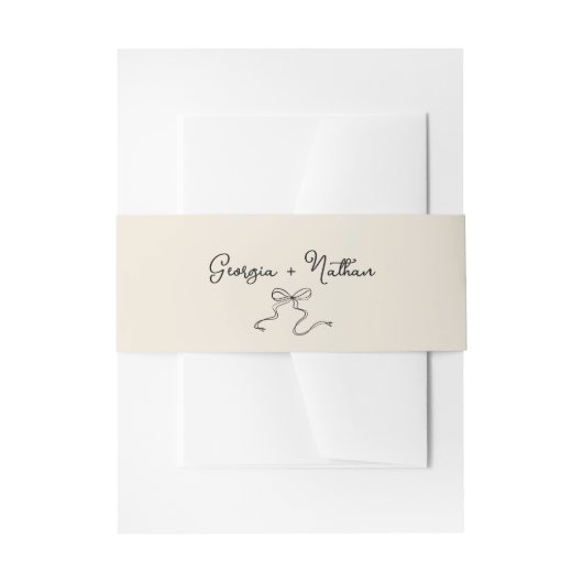 手引き弓お洒落腹バンド 招待状ベリーバンド (正面例)