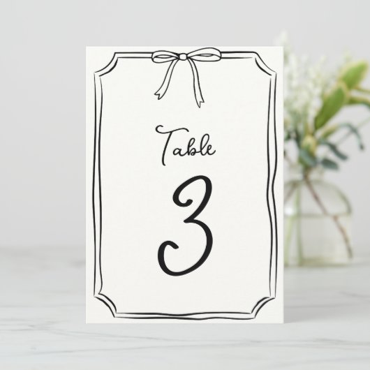 手引き弓かわいいコケットシックなテーブル番号 (スタンド正面)