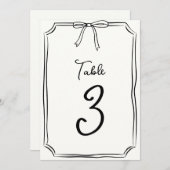 手引き弓かわいいコケットシックなテーブル番号 (正面/裏面)