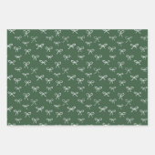 手引き弓の休日ラッピング紙 – 緑 ラッピングペーパーシート (正面2)
